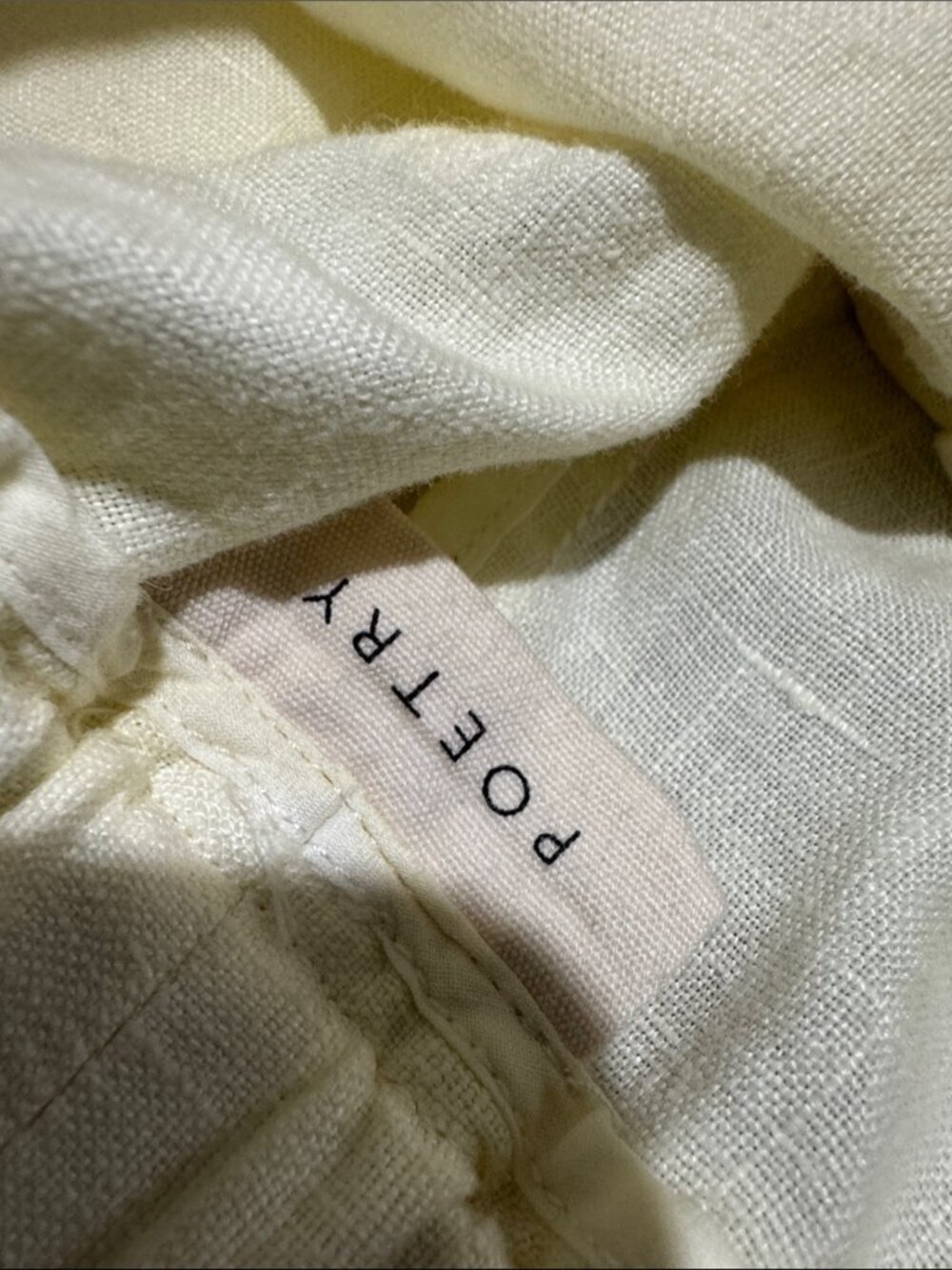 Poetry- Cropped Trousers Garment-dyed linen - light Yellow - us 12 - Picture 3 of 9